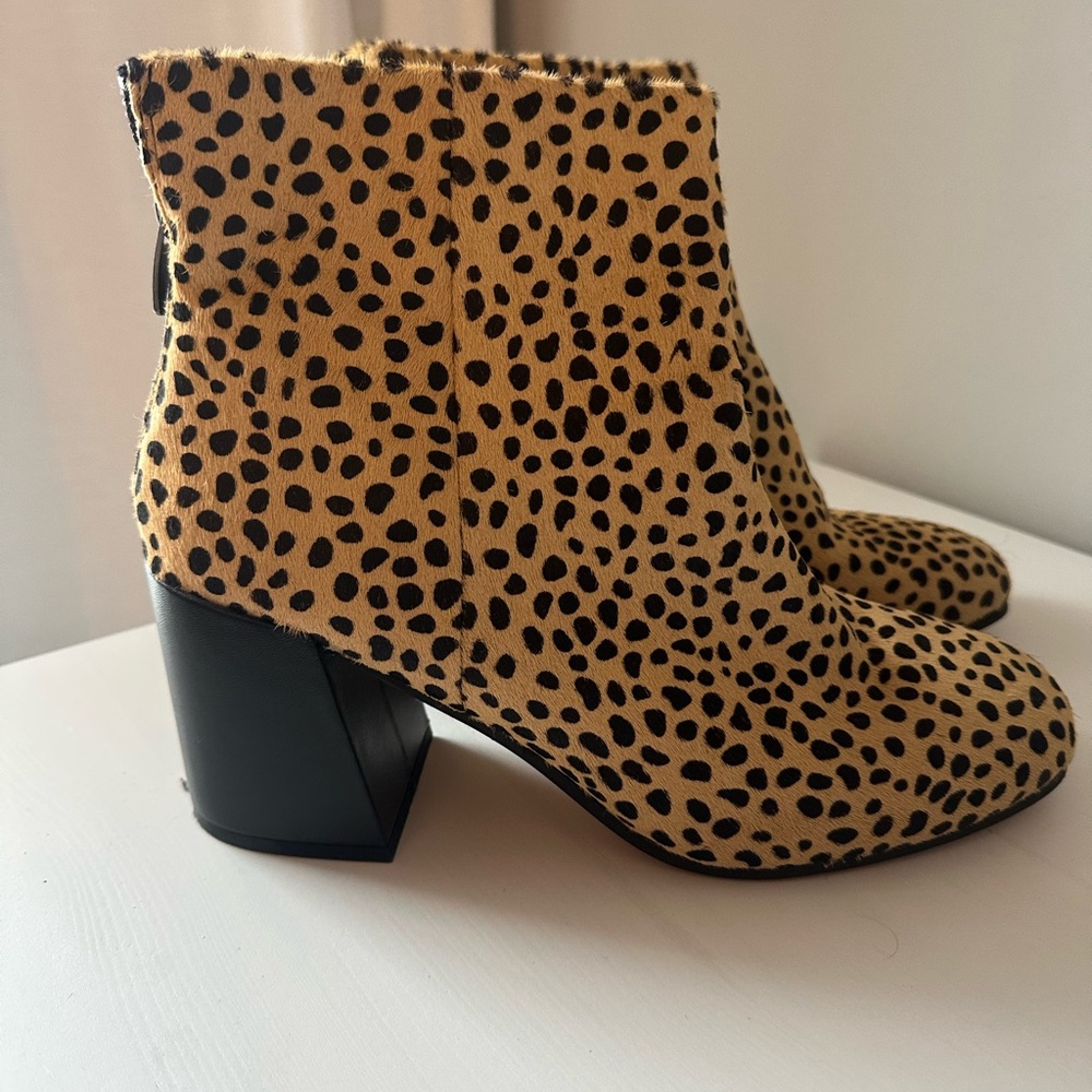 Gap Cheetah Calf Hair Block Heel Boots